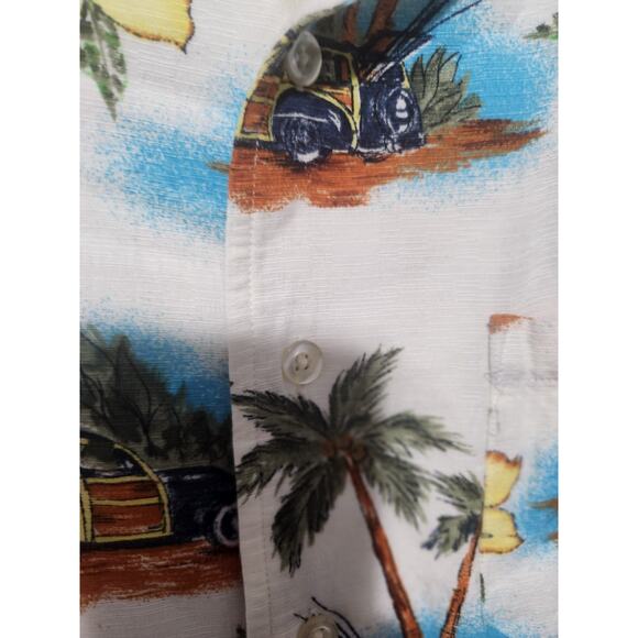 Pendleton Button Up Shirt XLarge Adult Beige Tropical Short Sleeve Hawaiian Mens - Picture 5 of 9